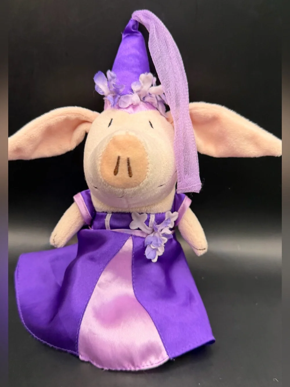 Olivia- Plush Piglet Doll in Purple‎ Floral Dress- 2011
